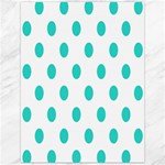 Polka Dots - Turquoise on White Canvas 12  x 16 