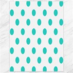 Polka Dots - Turquoise on White Canvas 18  x 24 