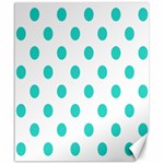 Polka Dots - Turquoise on White Canvas 20  x 24 