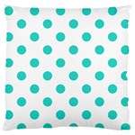 Polka Dots - Turquoise on White Standard Flano Cushion Case (One Side)