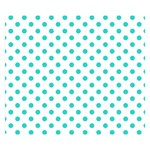 Polka Dots - Turquoise on White Double Sided Flano Blanket (Small)