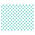 Polka Dots - Turquoise on White Double Sided Flano Blanket (Medium)