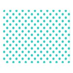 Polka Dots - Turquoise on White Double Sided Flano Blanket (Large)