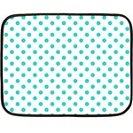 Polka Dots - Turquoise on White Fleece Blanket (Mini)
