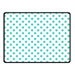 Polka Dots - Turquoise on White Double Sided Fleece Blanket (Small) (Two Sides)