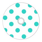 Polka Dots - Turquoise on White CD Wall Clock
