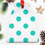 Polka Dots - Turquoise on White Bell Ornament (Two Sides)