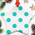 Polka Dots - Turquoise on White Ornament (Star)