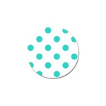 Polka Dots - Turquoise on White Golf Ball Marker