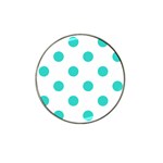 Polka Dots - Turquoise on White Hat Clip Ball Marker