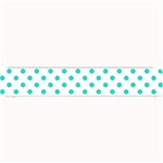 Polka Dots - Turquoise on White Small Bar Mat