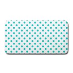 Polka Dots - Turquoise on White Medium Bar Mat