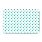 Polka Dots - Turquoise on White Small Doormat