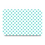 Polka Dots - Turquoise on White Plate Mat