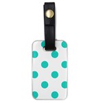 Polka Dots - Turquoise on White Luggage Tag (One Side)