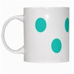Polka Dots - Turquoise on White White Mug