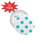 Polka Dots - Turquoise on White 1.75  Button (10 pack)