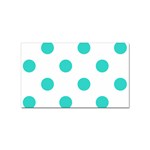 Polka Dots - Turquoise on White Sticker Rectangular (100 pack)