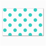 Polka Dots - Turquoise on White Postcard 4 x 6  (Pkg of 10)