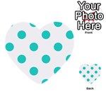 Polka Dots - Turquoise on White Multi-purpose Cards (Heart)