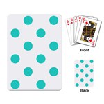 Polka Dots - Turquoise on White Playing Cards Single Design