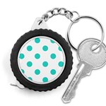 Polka Dots - Turquoise on White Measuring Tape