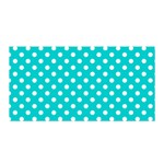 Polka Dots - White on Cyan Satin Wrap