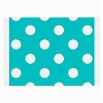 Polka Dots - White on Cyan Large Glasses Cloth