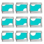 Polka Dots - White on Cyan 9mm Italian Charm (9 pack)