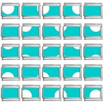 Polka Dots - White on Cyan 9mm Italian Charm (25 pack)