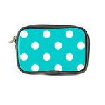 Polka Dots - White on Cyan Coin Purse