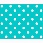 Polka Dots - White on Cyan Collage 8  x 10 