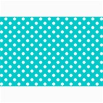 Polka Dots - White on Cyan Collage 12  x 18 