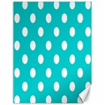Polka Dots - White on Cyan Canvas 12  x 16 