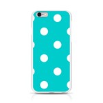 Polka Dots - White on Cyan Apple iPhone 6/6S Silicone Case (Transparent)