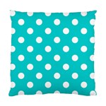Polka Dots - White on Cyan Standard Cushion Case (One Side)