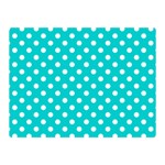 Polka Dots - White on Cyan Double Sided Flano Blanket (Mini)