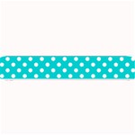 Polka Dots - White on Cyan Small Bar Mat