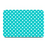 Polka Dots - White on Cyan Plate Mat