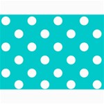 Polka Dots - White on Cyan 5  x 7  Photo Cards