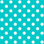 Polka Dots - White on Cyan ScrapBook Page 8  x 8 