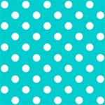 Polka Dots - White on Cyan ScrapBook Page 12  x 12 