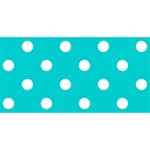 Polka Dots - White on Cyan YOU ARE INVITED 3D Greeting Card (8x4)