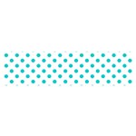 Polka Dots - Cyan on White Satin Scarf (Oblong)
