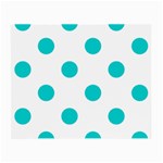 Polka Dots - Cyan on White Small Glasses Cloth