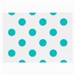 Polka Dots - Cyan on White Large Glasses Cloth