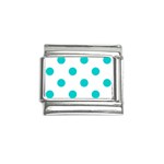 Polka Dots - Cyan on White Italian Charm (9mm)