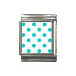 Polka Dots - Cyan on White Italian Charm (13mm)