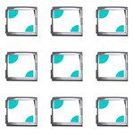 Polka Dots - Cyan on White Mega Link Italian Charm (9 pack)
