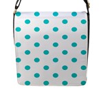 Polka Dots - Cyan on White Flap Closure Messenger Bag (L)
